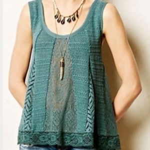 Meadow Rue Carrigan Crochet Teal Swing Tank